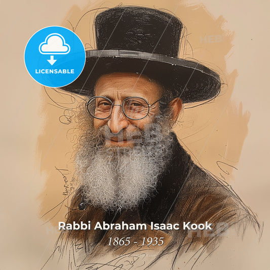 Rabbi Abraham Isaac Kook, 1865 - 1935, Jewish spiritual leader - A Man With A Beard Wearing A Top Hat Print Template