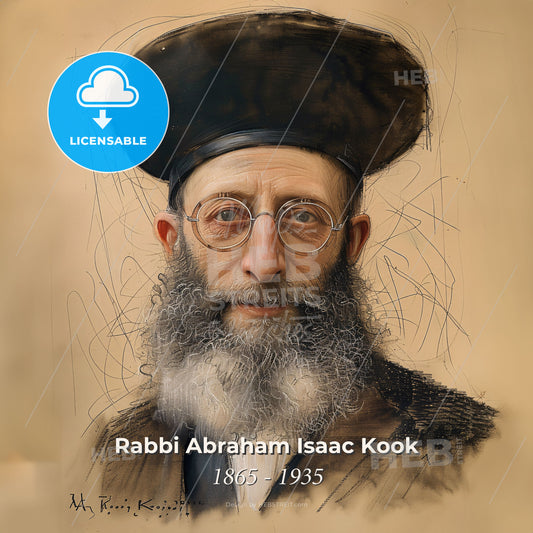Rabbi Abraham Isaac Kook, 1865 - 1935, Jewish spiritual leader - A Man With A Beard And Hat Print Template
