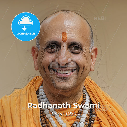 Radhanath Swami, Born: 1950, American spiritual teacher - A Man Smiling For The Camera Print Template