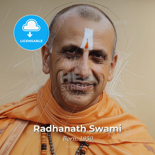 Radhanath Swami, Born: 1950, American spiritual teacher - A Man With A White Mark On His Forehead Print Template