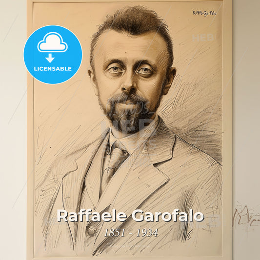 Raffaele Garofalo, 1851 - 1934, Italian criminologist - A Drawing Of A Man Print Template