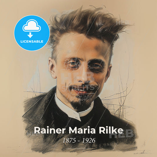 Rainer Maria Rilke, 1875 - 1926, Austrian poet - A Man With Nice Hair Print Template
