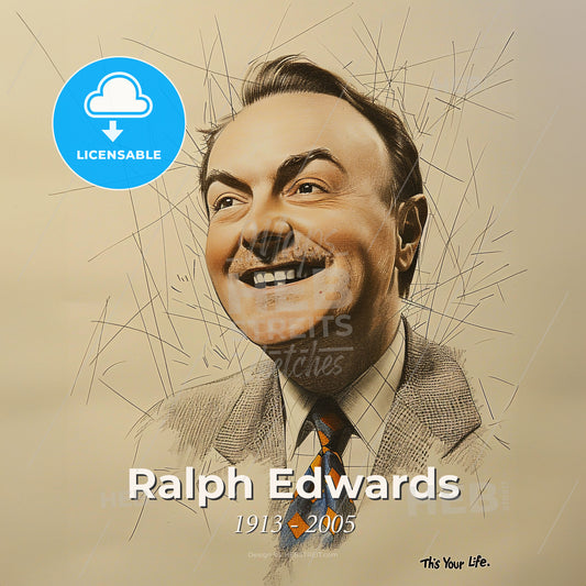 Ralph Edwards, 1913 - 2005, American radio and TV host - A Man In A Suit And Tie Print Template