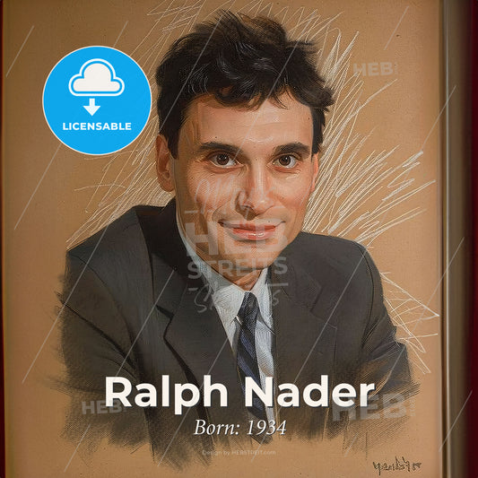 Ralph Nader, Born: 1934, American political activist and author - A Portrait Of A Man Print Template