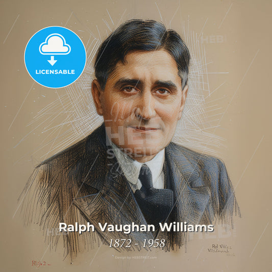 Ralph Vaughan Williams, 1872 - 1958, British composer - A Portrait Of A Man Print Template
