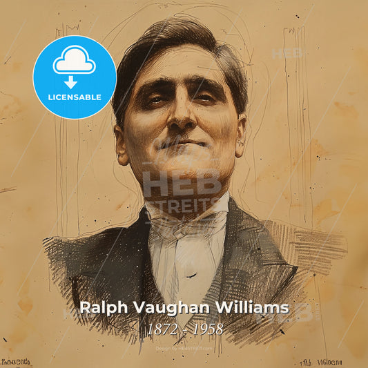 Ralph Vaughan Williams, 1872 - 1958, British composer - A Man In A Suit Print Template
