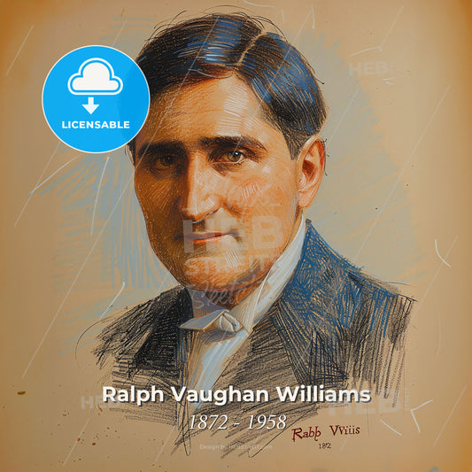 Ralph Vaughan Williams, 1872 - 1958, British composer - A Portrait Of A Man Print Template