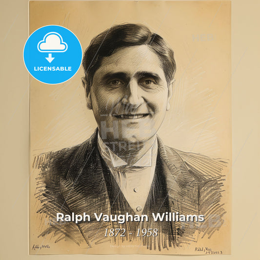 Ralph Vaughan Williams, 1872 - 1958, British composer - A Portrait Of A Man Print Template