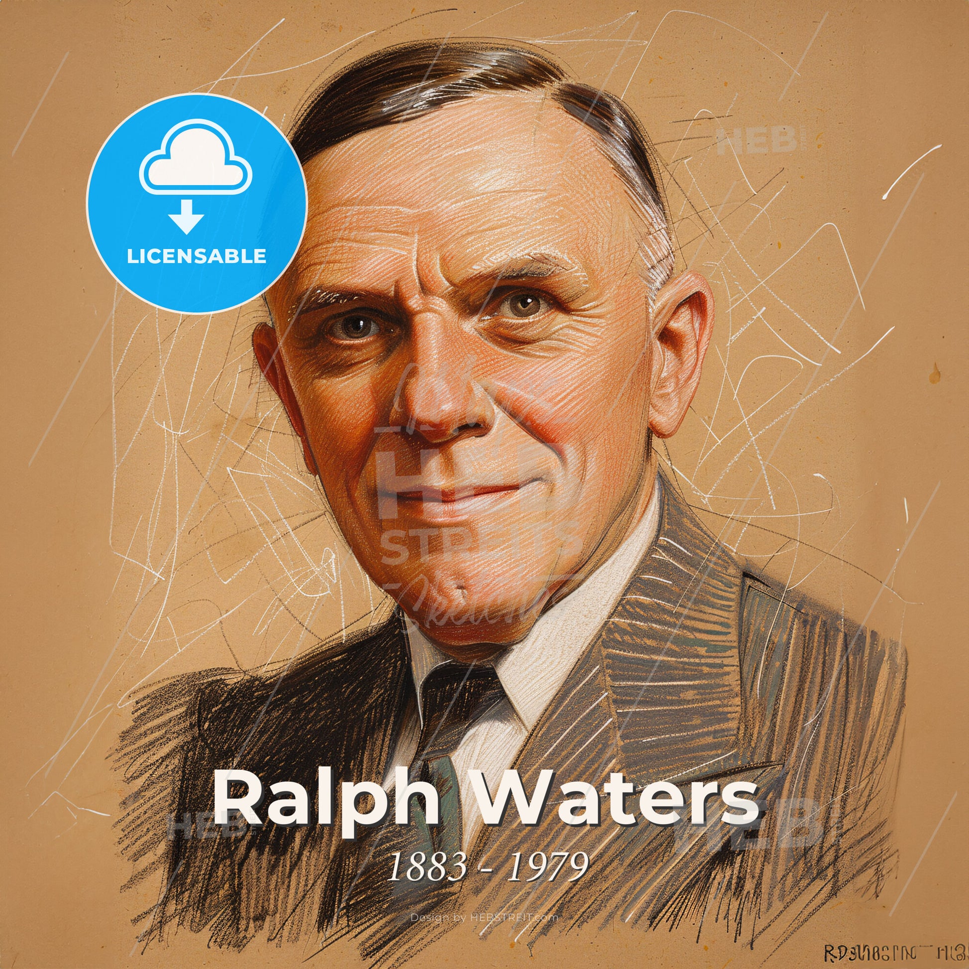 Ralph Waters, 1883 - 1979, American anesthesiologist - A Man In A Suit And Tie Print Template