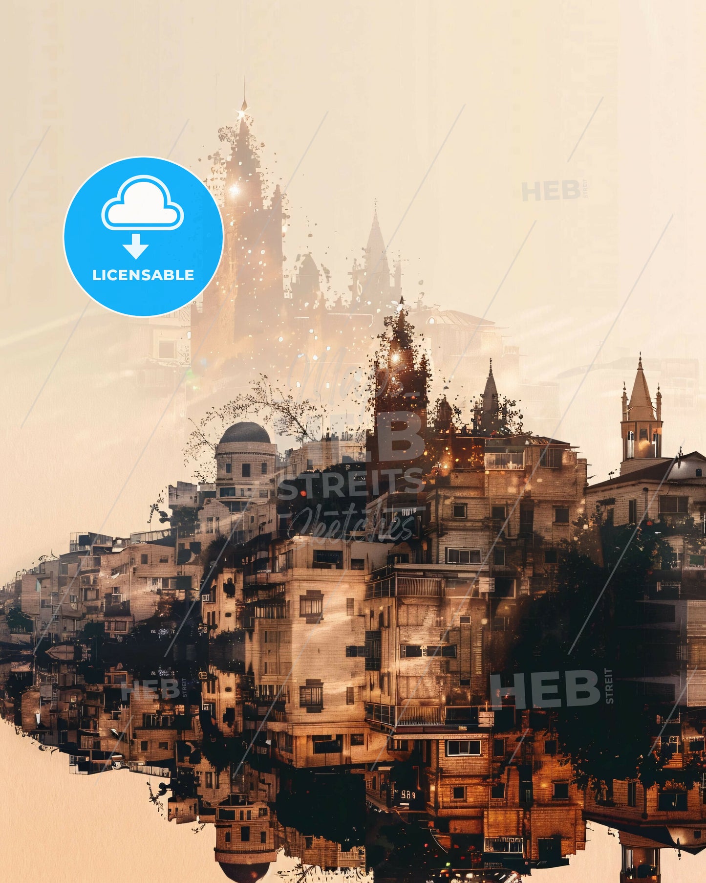 Ramla's Architecture in Intriguing Light and Shadow - A city with a castle in the background