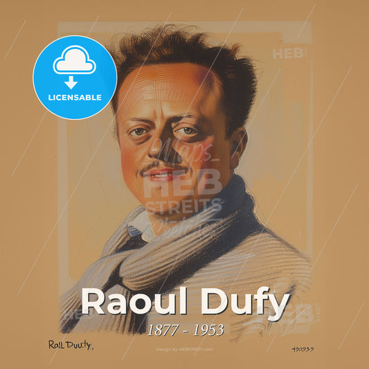 Raoul Dufy, 1877 - 1953, French Fauvist painter - A Portrait Of A Man Print Template