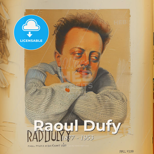 Raoul Dufy, 1877 - 1953, French Fauvist painter - A Man With His Arms Crossed Print Template