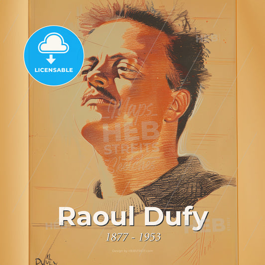 Raoul Dufy, 1877 - 1953, French Fauvist painter - A Drawing Of A Man Print Template