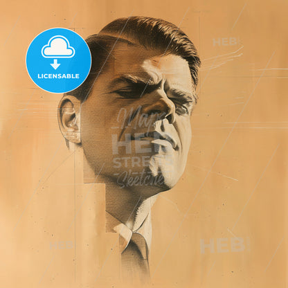 Raoul Hausmann, 1886 - 1971, Austrian artist - A Drawing Of A Man