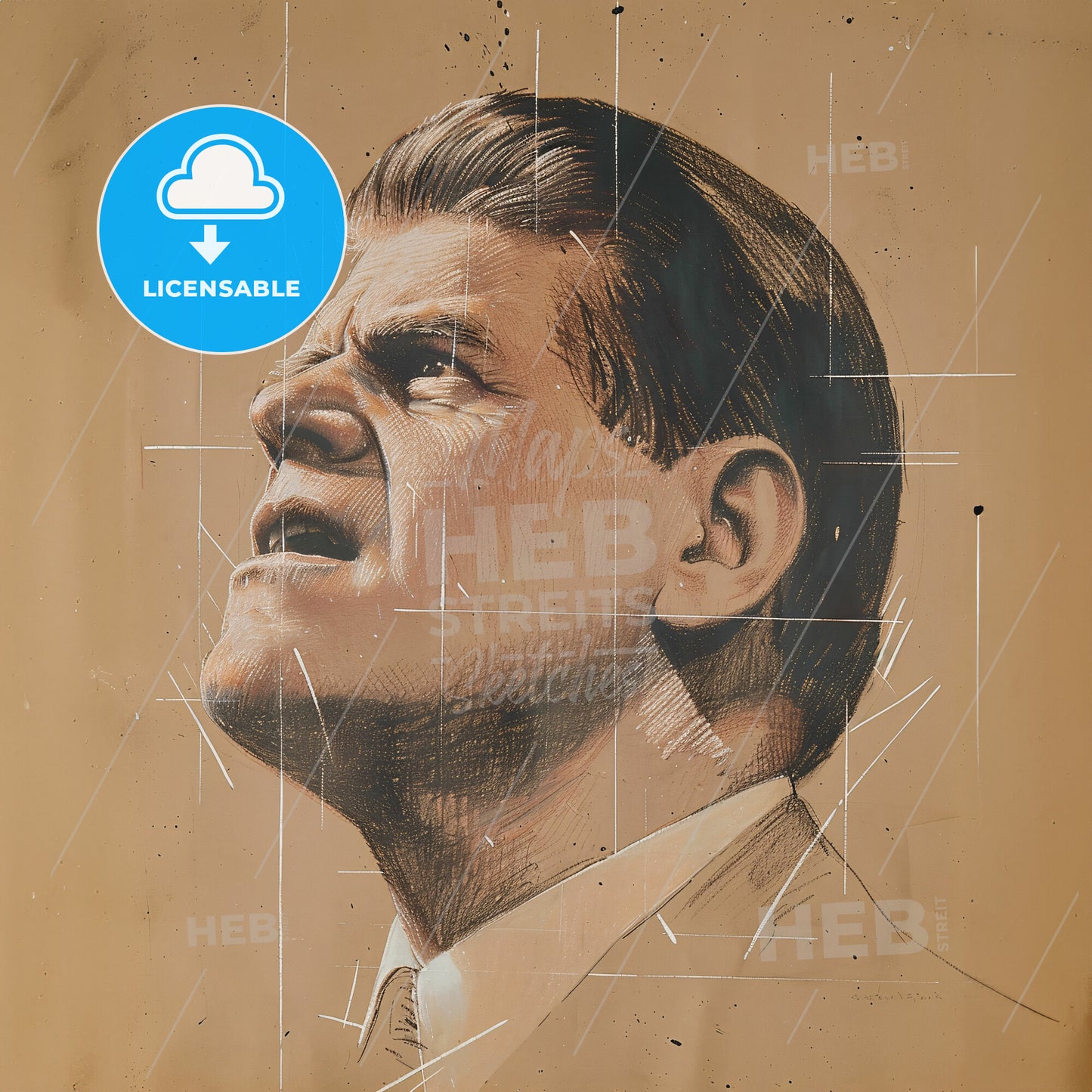 Raoul Hausmann, 1886 - 1971, Austrian artist - A Drawing Of A Man