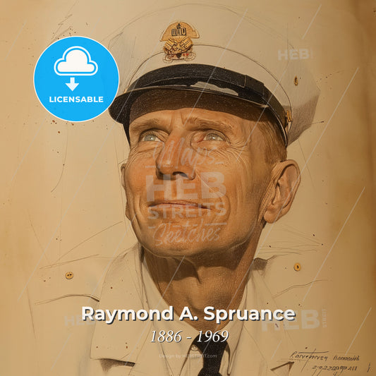 Raymond A. Spruance, 1886 - 1969, American Admiral - A Man In A Uniform Print Template