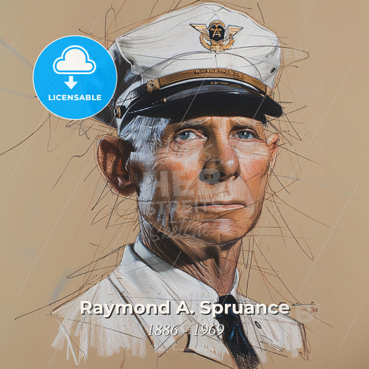 Raymond A. Spruance, 1886 - 1969, American Admiral - A Man In A Uniform Print Template