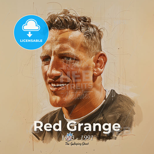 Red Grange, 1903 - 1991, American football player - A Portrait Of A Man Print Template