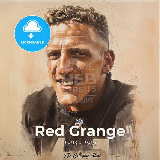 Red Grange, 1903 - 1991, American football player - A Man Smiling At The Camera Print Template