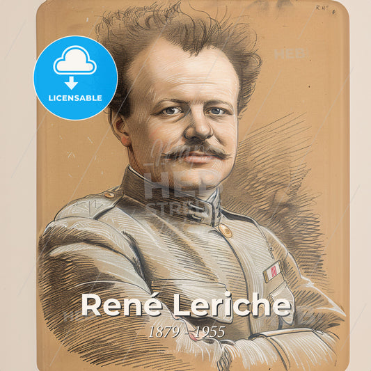 René Leriche, 1879 - 1955, French vascular surgeon - A Man With Mustache And Mustache Wearing A Military Uniform Print Template
