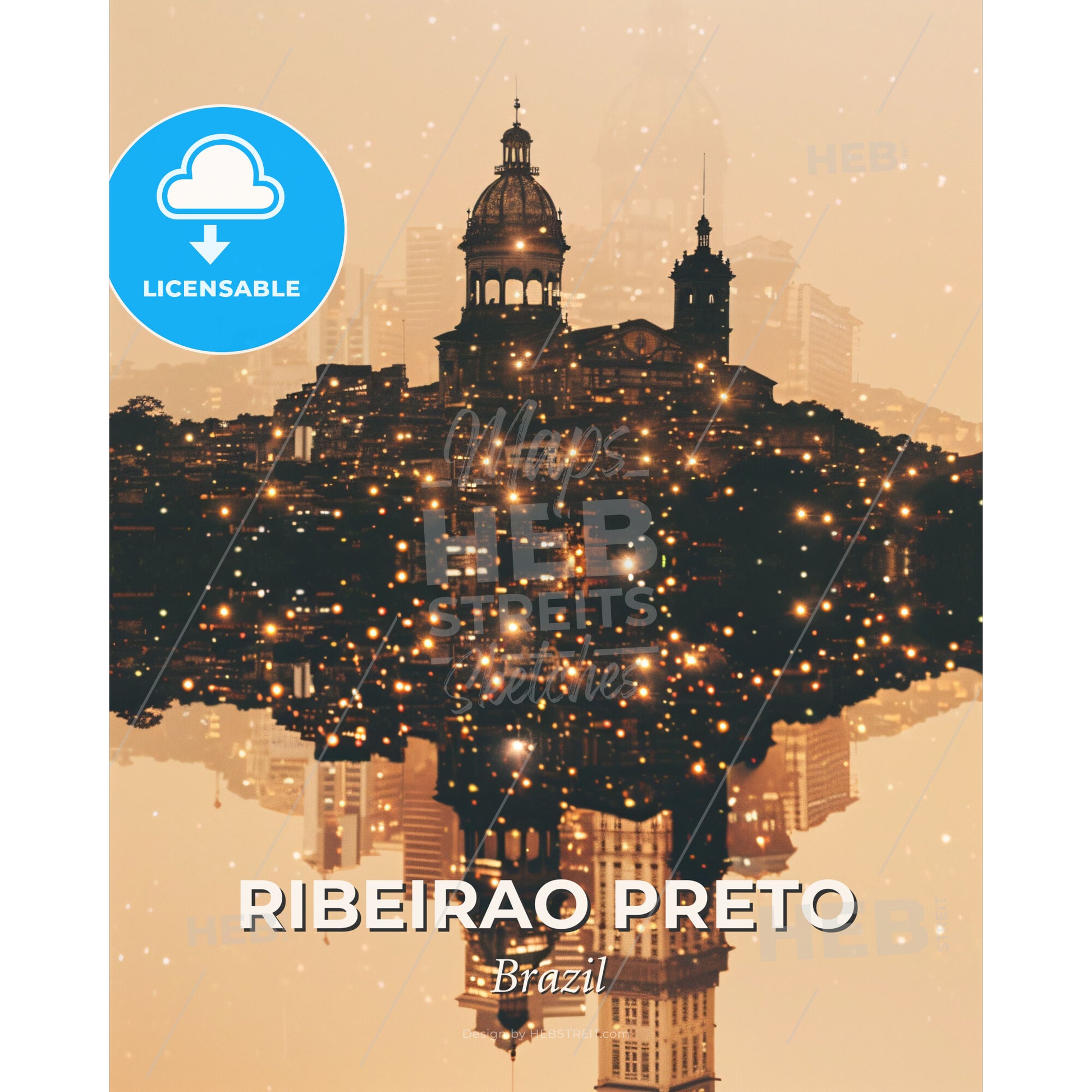 Ribeirao Preto: Modern City With Soulful Heritage - A city with lights reflecting in water - Square format print template