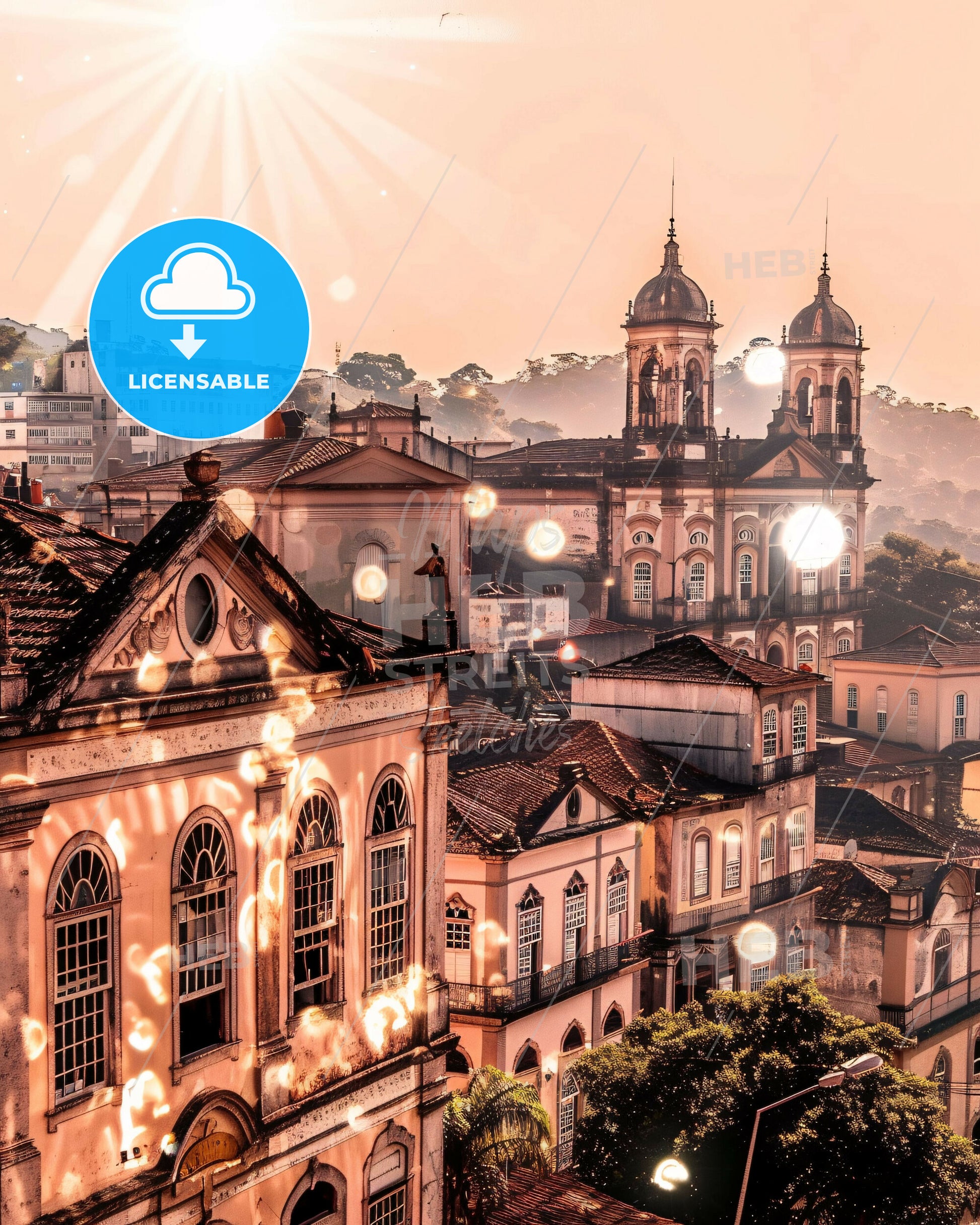 Ribeirao das Neves City Lights Icon Poster - A city with many buildings