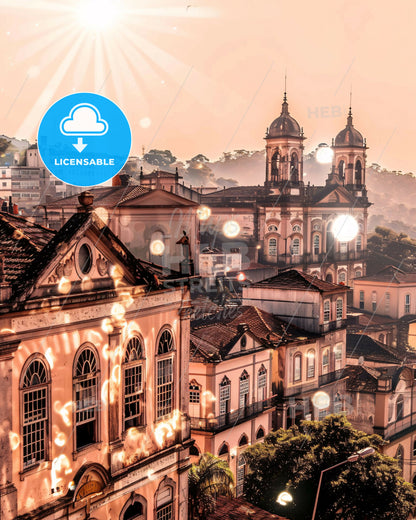 Ribeirao das Neves City Lights Icon Poster - A city with many buildings