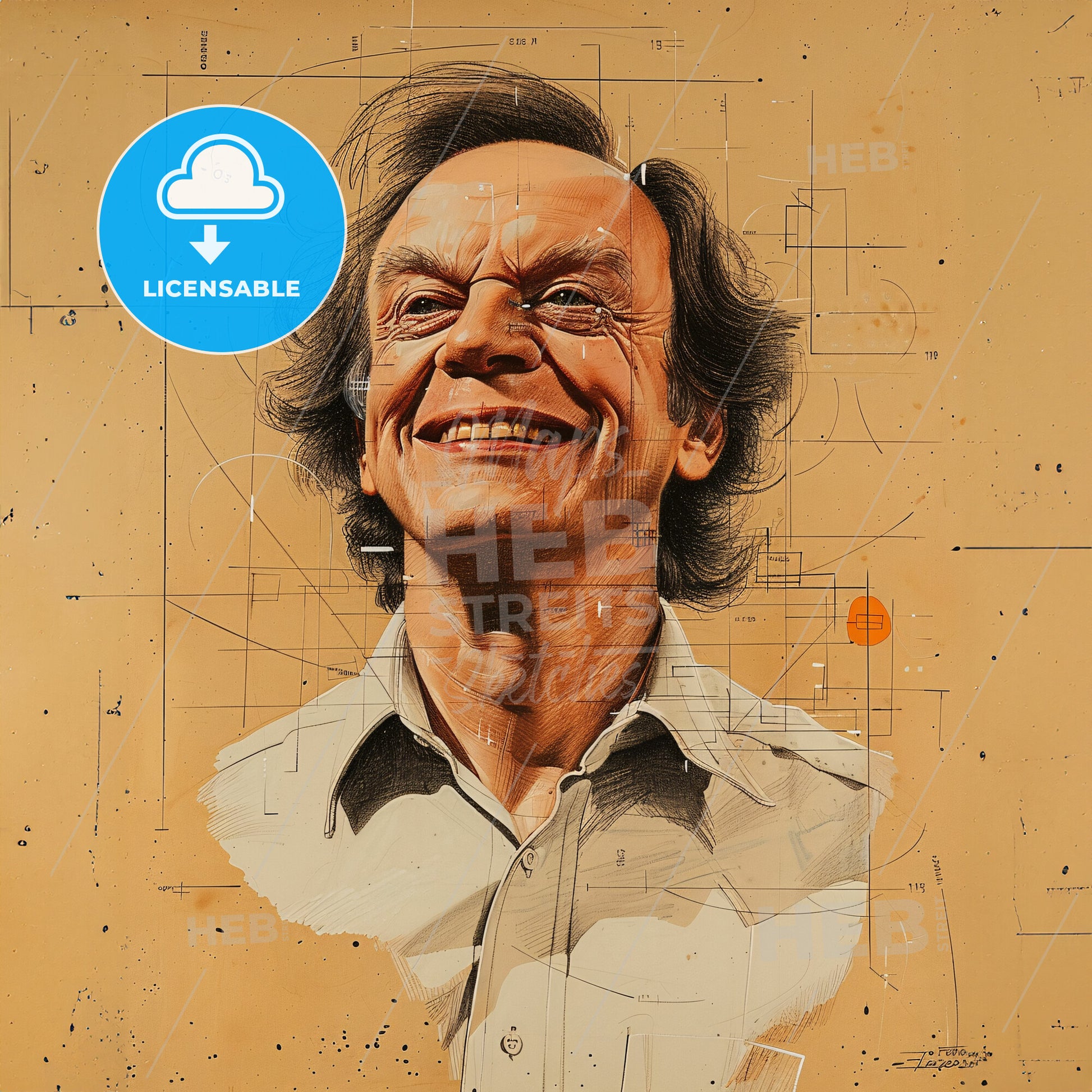 Richard Feynman, 1918 - 1988, American physicist - A Man With A Drawing On The Wall
