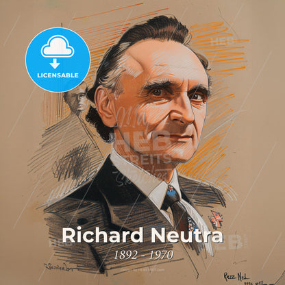 Richard Neutra, 1892 - 1970, Austrian-American architect - A Drawing Of A Man Print Template