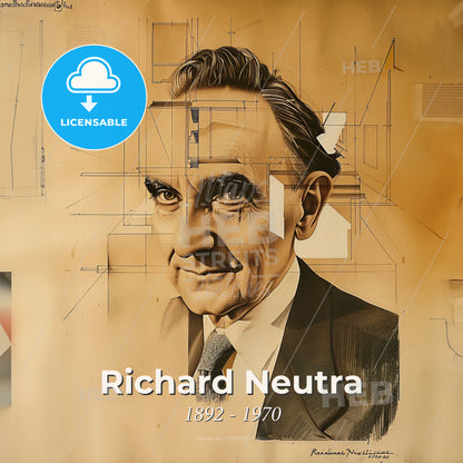 Richard Neutra, 1892 - 1970, Austrian-American architect - A Drawing Of A Man Print Template