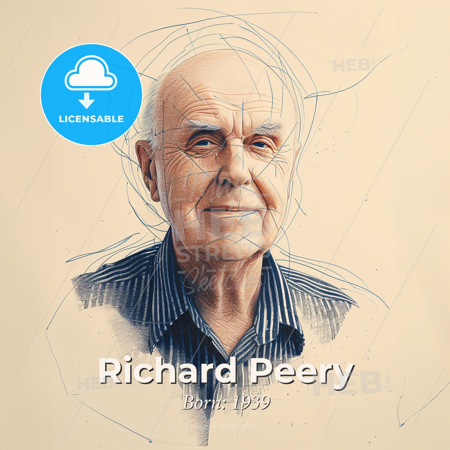 Richard Peery, Born: 1939, American real estate developer - A Man With A Drawing Of Lines Print Template
