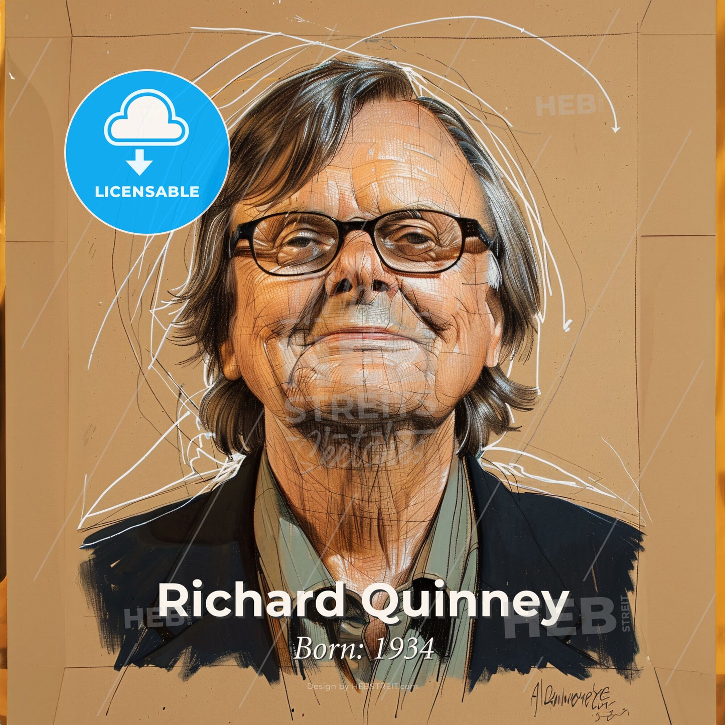 Richard Quinney, Born: 1934, American criminologist - A Man With Glasses And A Suit Print Template