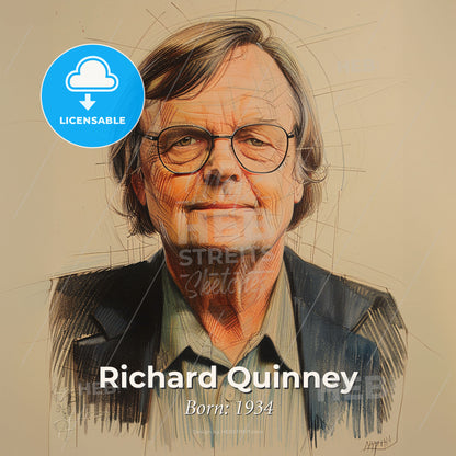 Richard Quinney, Born: 1934, American criminologist - A Man Wearing Glasses And A Suit Print Template