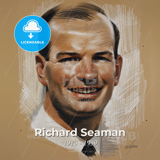 Richard Seaman, 1913 - 1939, British racing driver - A Drawing Of A Man Smiling Print Template