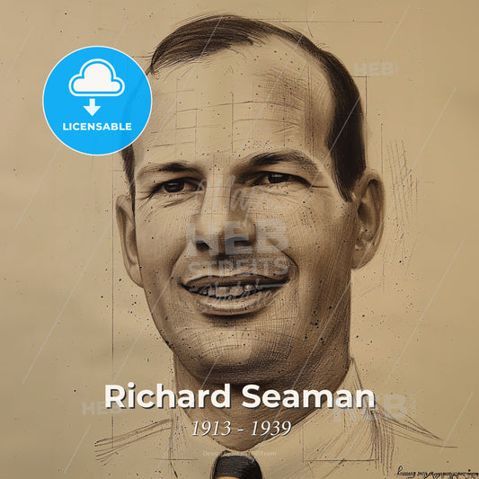 Richard Seaman, 1913 - 1939, British racing driver - A Drawing Of A Man Print Template