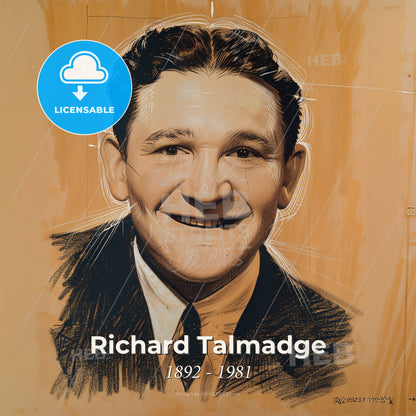 Richard Talmadge, 1892 - 1981, German-American stuntman and actor - A Man Smiling At The Camera Print Template