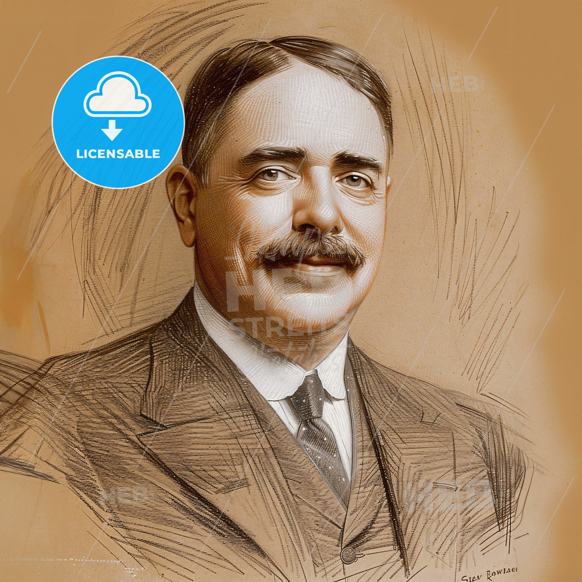 Richard Warren Sears, 1863 - 1914, American businessman - A Man With A Mustache Wearing A Suit And Tie