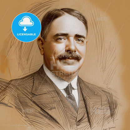 Richard Warren Sears, 1863 - 1914, American businessman - A Man With A Mustache Wearing A Suit And Tie