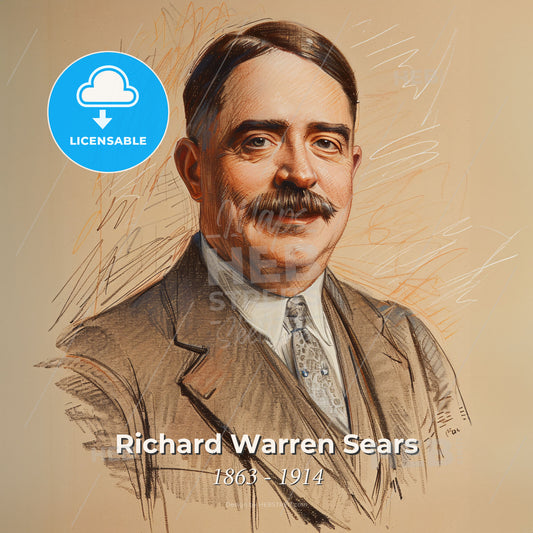 Richard Warren Sears, 1863 - 1914, American businessman - A Man With A Mustache Print Template
