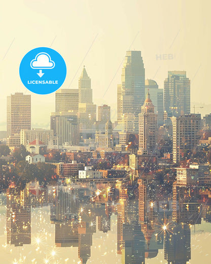 Richmond City Skyline Composite Art Poster - A city with many buildings and a body of water