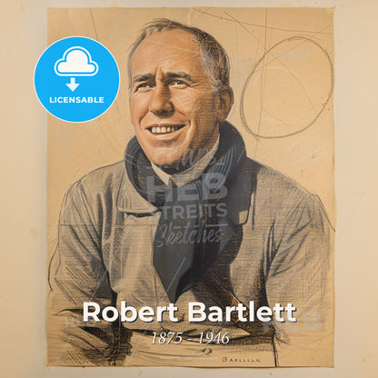 Robert Bartlett, 1875 - 1946, Canadian-American explorer - A Man Wearing A Scarf Print Template