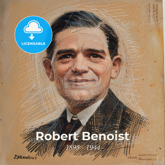Robert Benoist, 1895 - 1944, French racing driver - A Man In A Suit Print Template