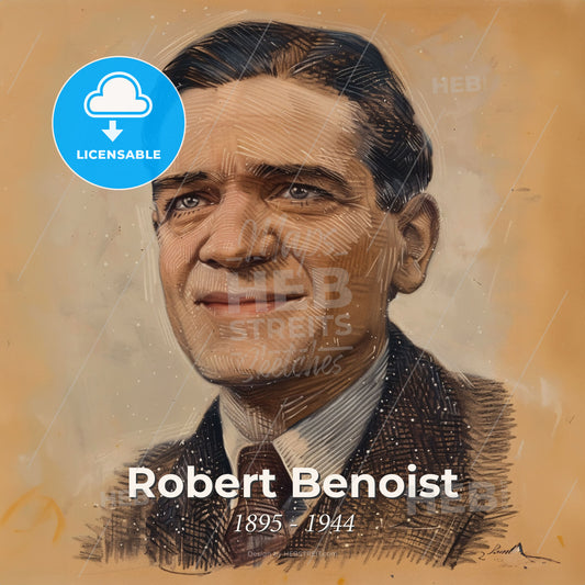Robert Benoist, 1895 - 1944, French racing driver - A Man In A Suit And Tie Print Template