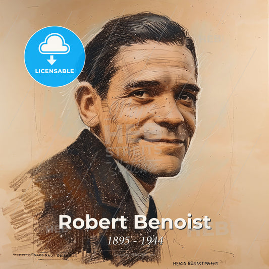 Robert Benoist, 1895 - 1944, French racing driver - A Man In A Suit Print Template