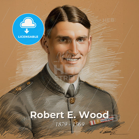 Robert E. Wood, 1879 - 1969, American retail executive - A Man In A Military Uniform Print Template