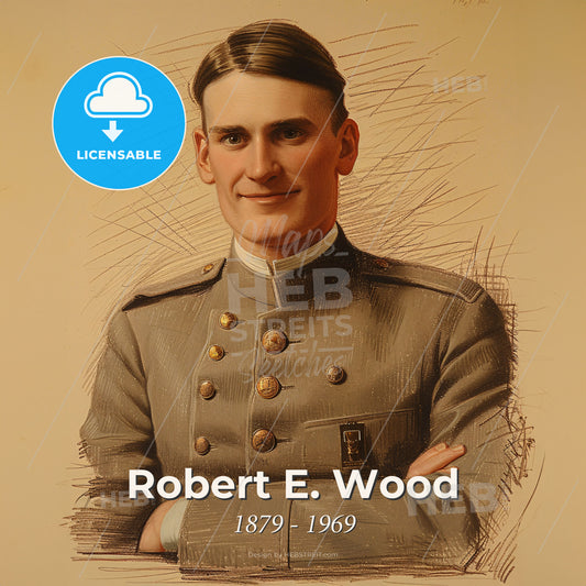 Robert E. Wood, 1879 - 1969, American retail executive - A Man In A Military Uniform Print Template