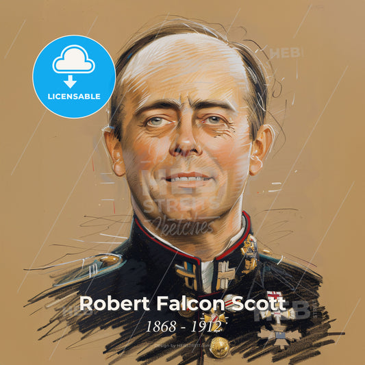 Robert Falcon Scott, 1868 - 1912, British explorer - A Man In A Military Uniform Print Template