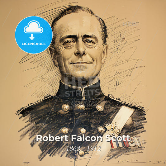 Robert Falcon Scott, 1868 - 1912, British explorer - A Portrait Of A Man In A Military Uniform Print Template