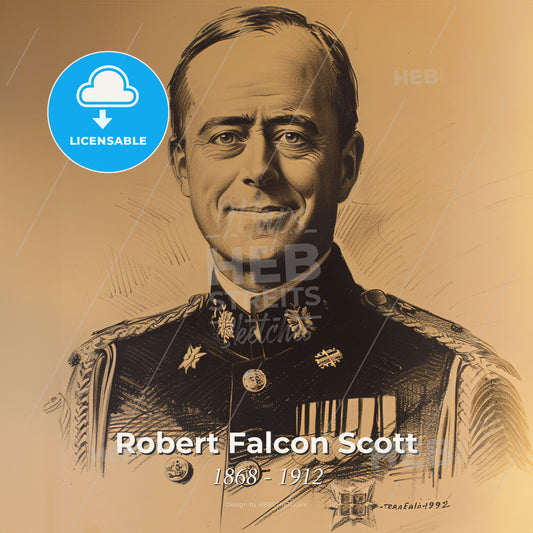 Robert Falcon Scott, 1868 - 1912, British explorer - A Man In A Military Uniform Print Template