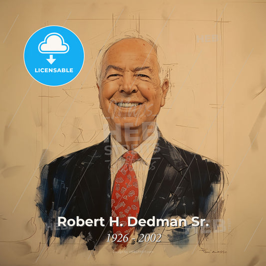 Robert H. Dedman Sr., 1926 - 2002, American hotelier and entrepreneur - A Man In A Suit And Tie Print Template